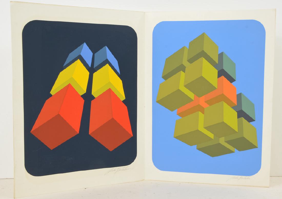 Marko Spalatin 1970's Print Folio.: by the Landry-Bonino Gallery, circa mid 1970's Containing four pencil signed prints along with interview notes, and exhibition poster. Exterior is dirt rubbed, but prints and interior pages are excell