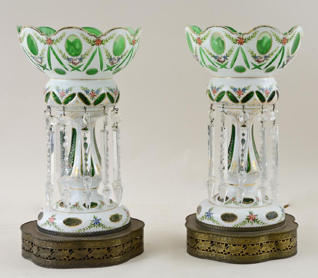 Pair or Bohemian Lustre Lamps (1 of 4)