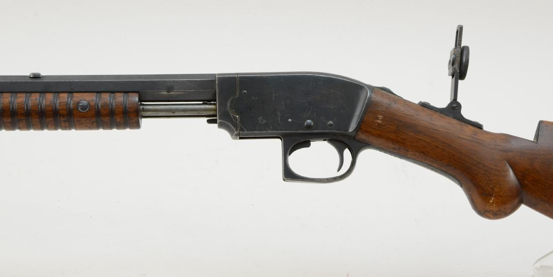 Group of three .22 rifles: Winchester Model 1902, Savage 1903 (missing mag, custom peep sight), Unknown London made gun. All function, may or may not be missing pieces. Sold as-is.