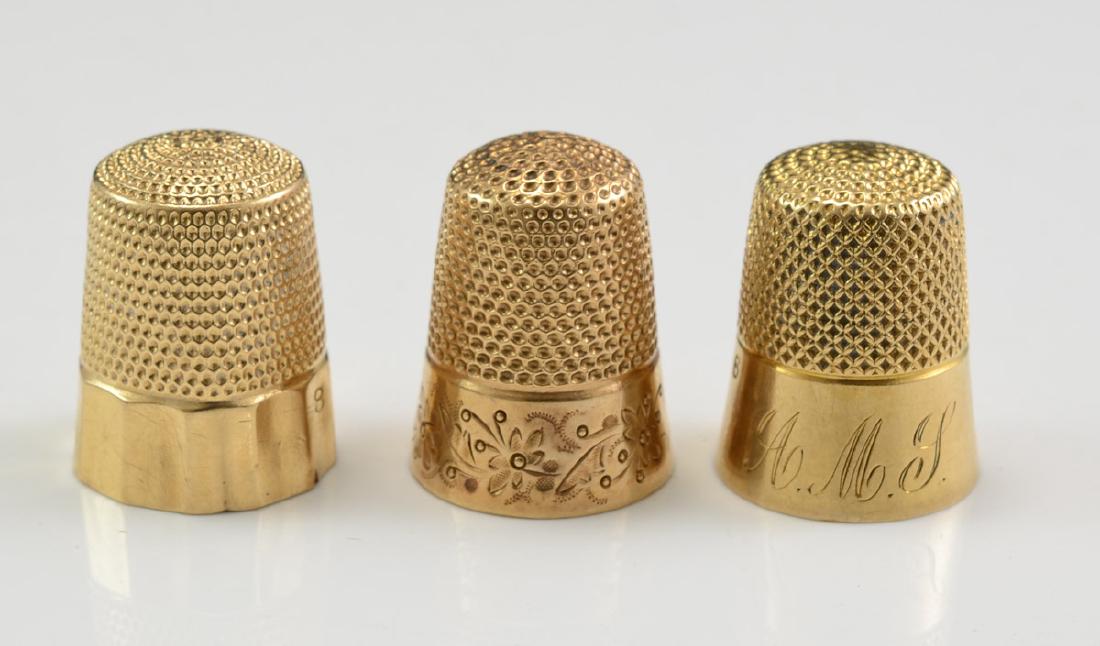 Three Antique 14K Gold Thimbles Dec 30, 2017 Nest Egg Auctions in CT