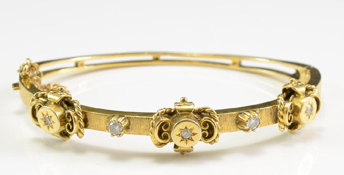 Antique 14K Diamond Bangle Bracelet (1 of 4)