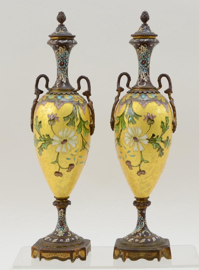 Pair of French Bronze Garniture Urns (1 of 5)