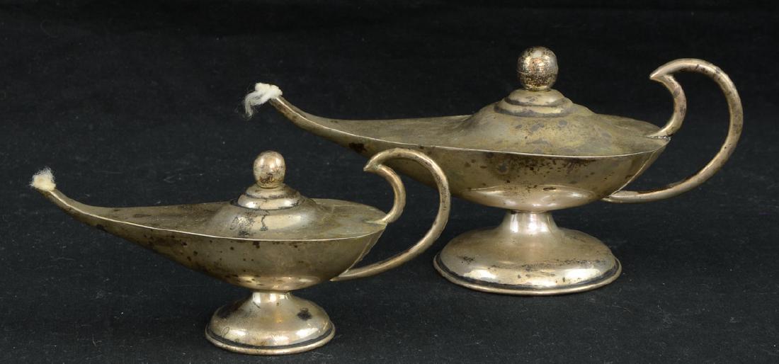 Two Sterling Silver Oil Lamps (1 of 2)