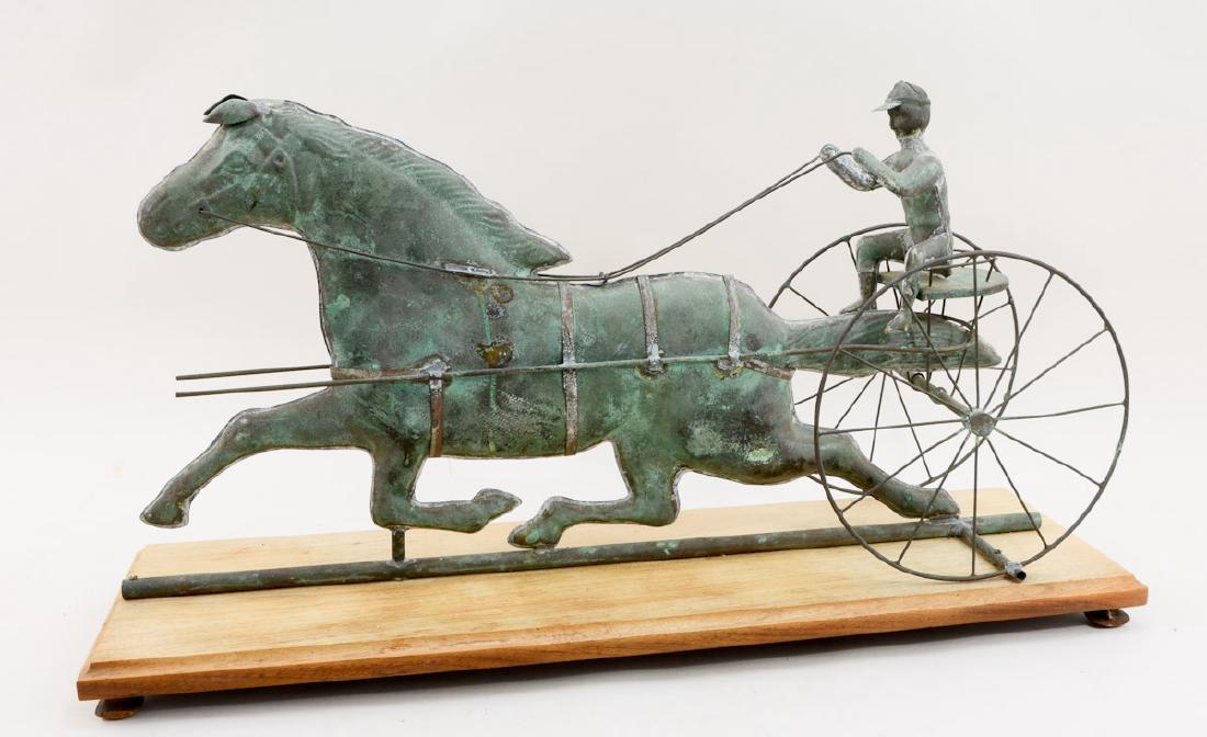 Copper Horse and Sulky Weathervane (1 of 3)