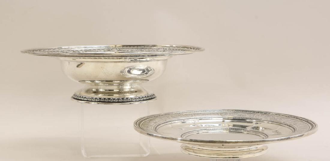 Two Sterling Silver Footed Plates (1 of 4)