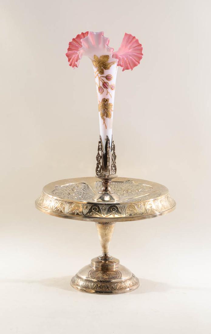 Meriden Silverplate Pedestal Trumpet Vase (1 of 3)