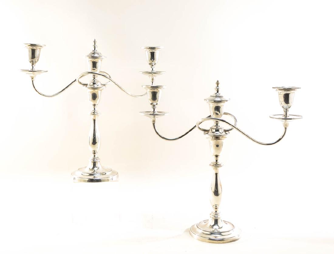 Pair of Silverplate Three Light Candelabra (1 of 4)