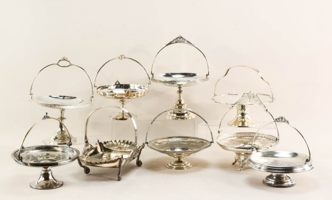 9 Silver plate tazzas or brides baskets (1 of 5)