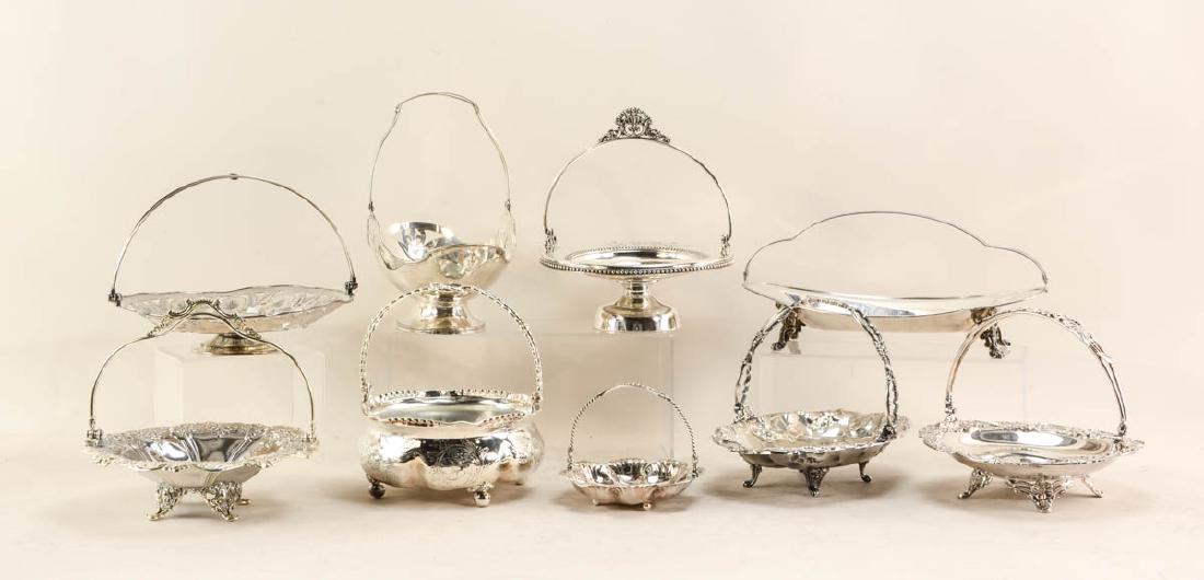 Nine Silverplate Handled Baskets (1 of 6)