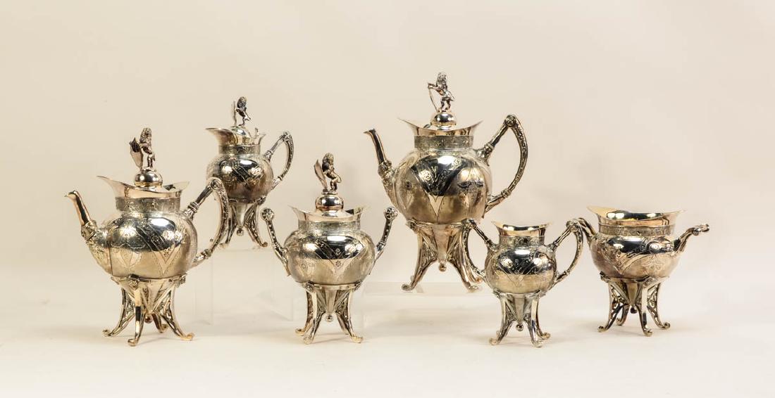 Victorian Silverplate Coffee & Tea Service (1 of 8)