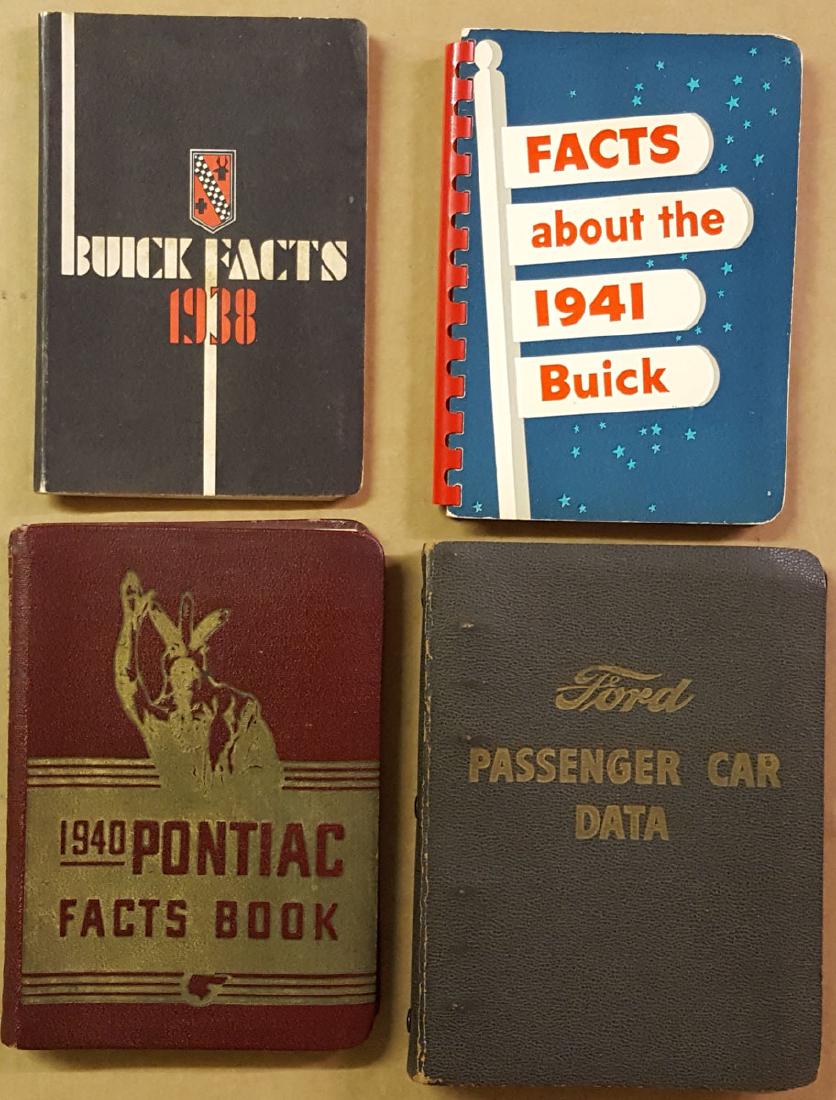 Buick, Ford Pontiac data books: 1938 and 1941 Buick, 1940 Pontiac and 1950 Ford data books
