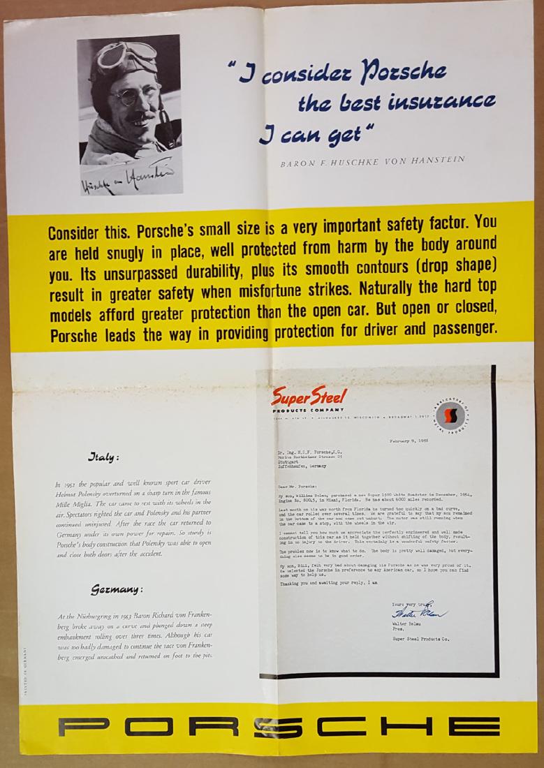 1955 Porsche endorsement poster (1 of 1)