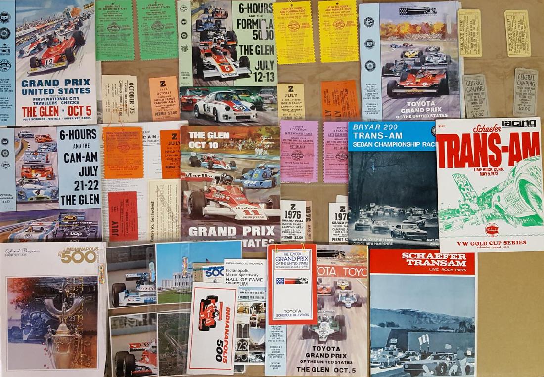 1970’s race programs, tickets, passes, etc (1 of 2)