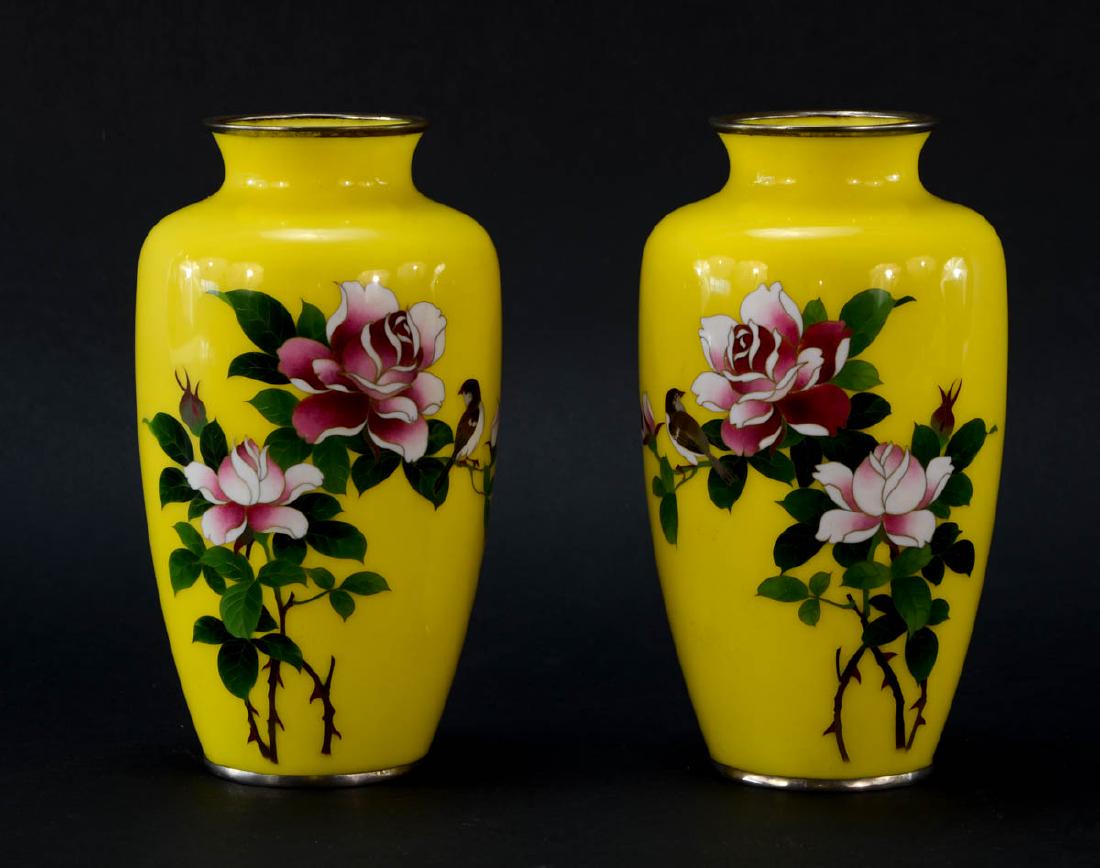 Pair of Japanese Cloisonne vases (1 of 4)