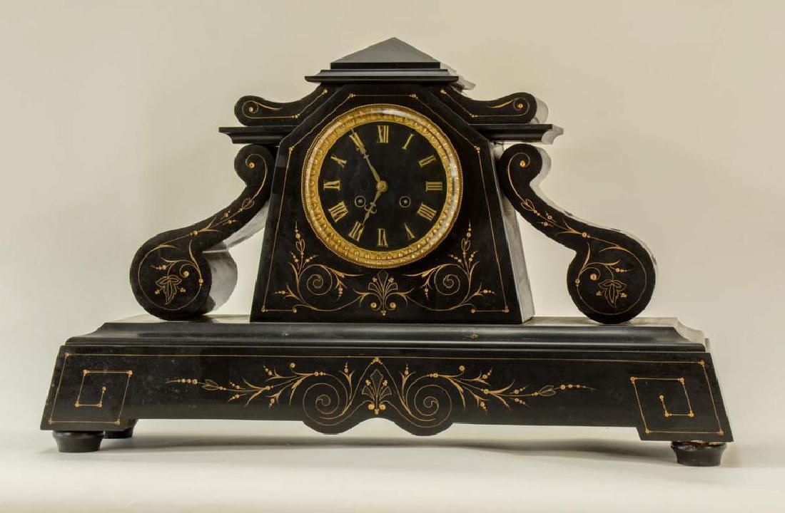 Renaissance Revival Slate Mantle Clock (1 of 7)