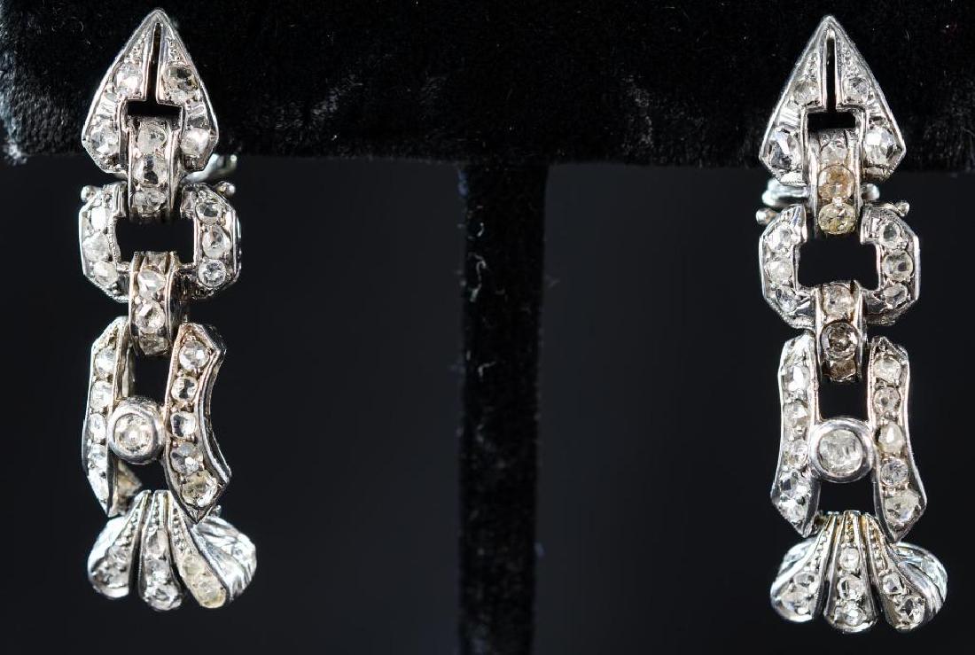 Art Deco Platinum Diamond Earrings (1 of 3)