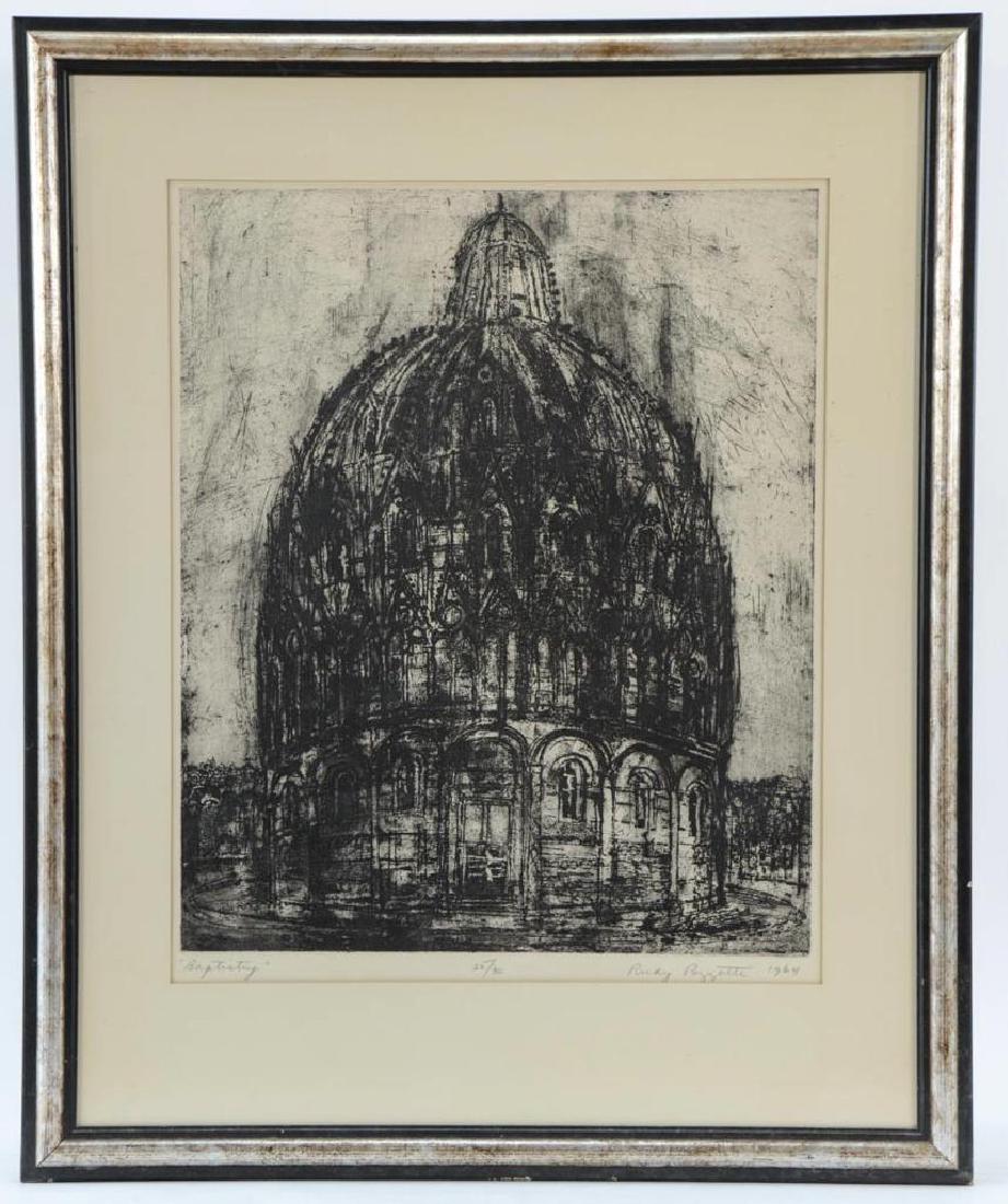 Rudy Pozzatti Drypoint Etching: Baptistry (1 of 6)