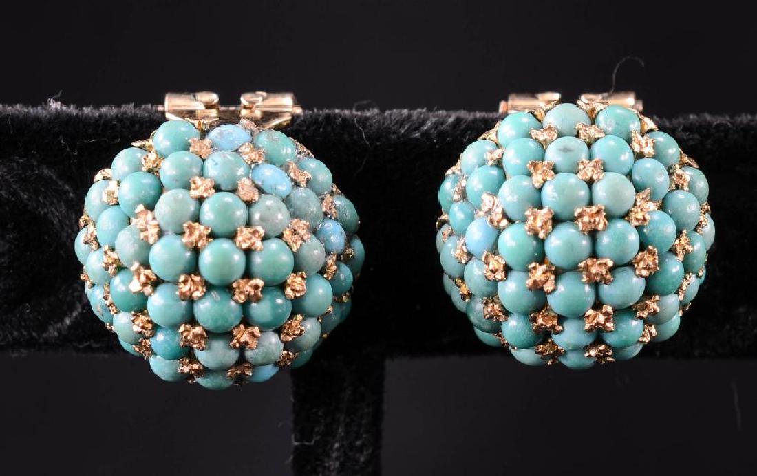 Ladies 18K Turquoise Earrings (1 of 2)