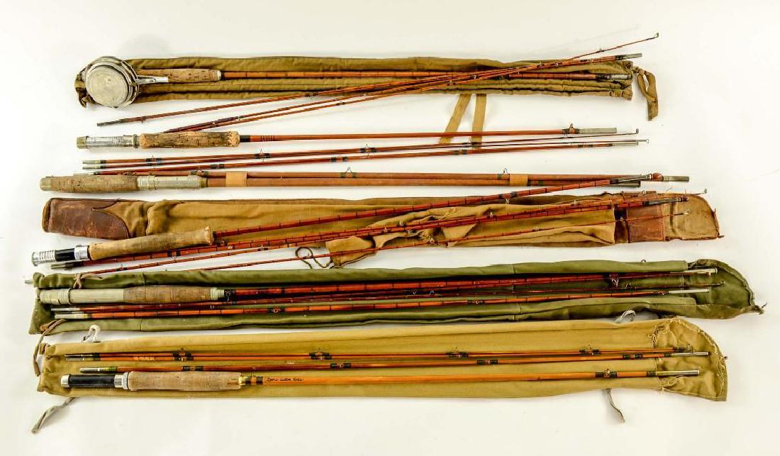 6 Antique Bamboo Fly Rods Sep 15, 2018 Nest Egg Auctions in CT