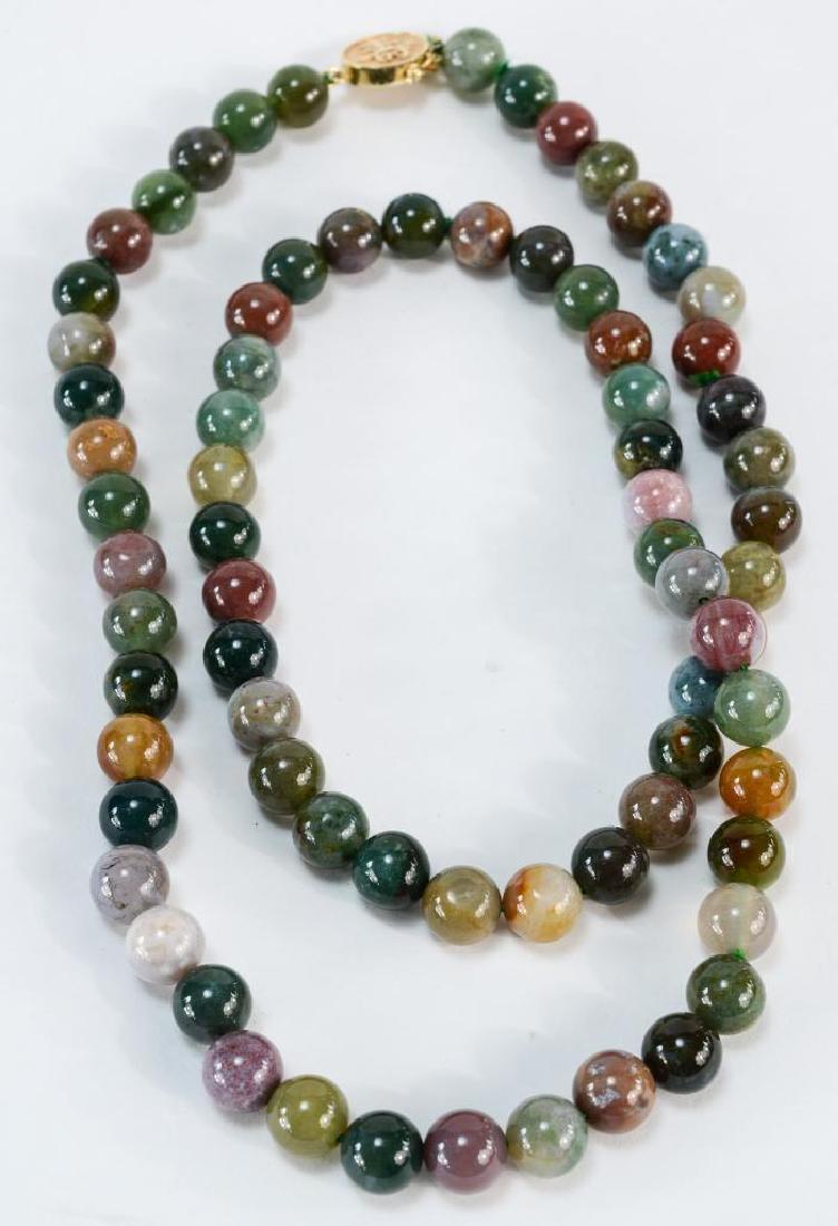Chinese 14K Hardstone Bead Necklace (1 of 3)