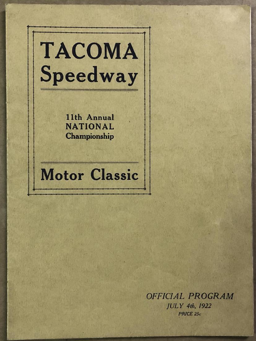 1922 Tacoma  program - Jimmy Murphy autographed (1 of 4)