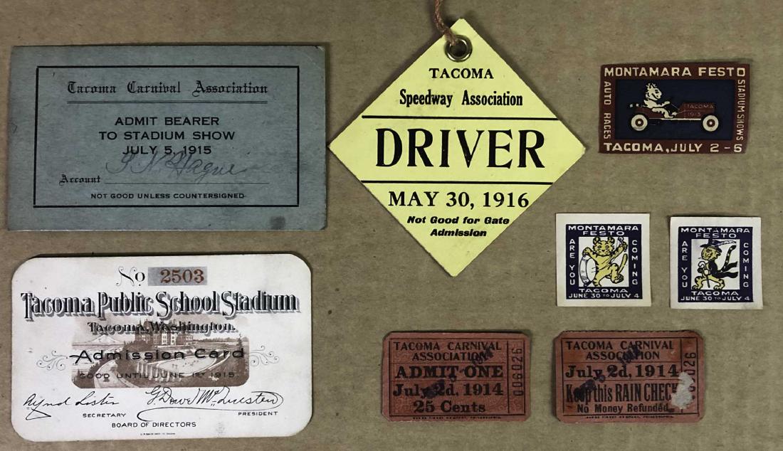 Tacoma related paper items incl 1916 Drivers tag (1 of 1)