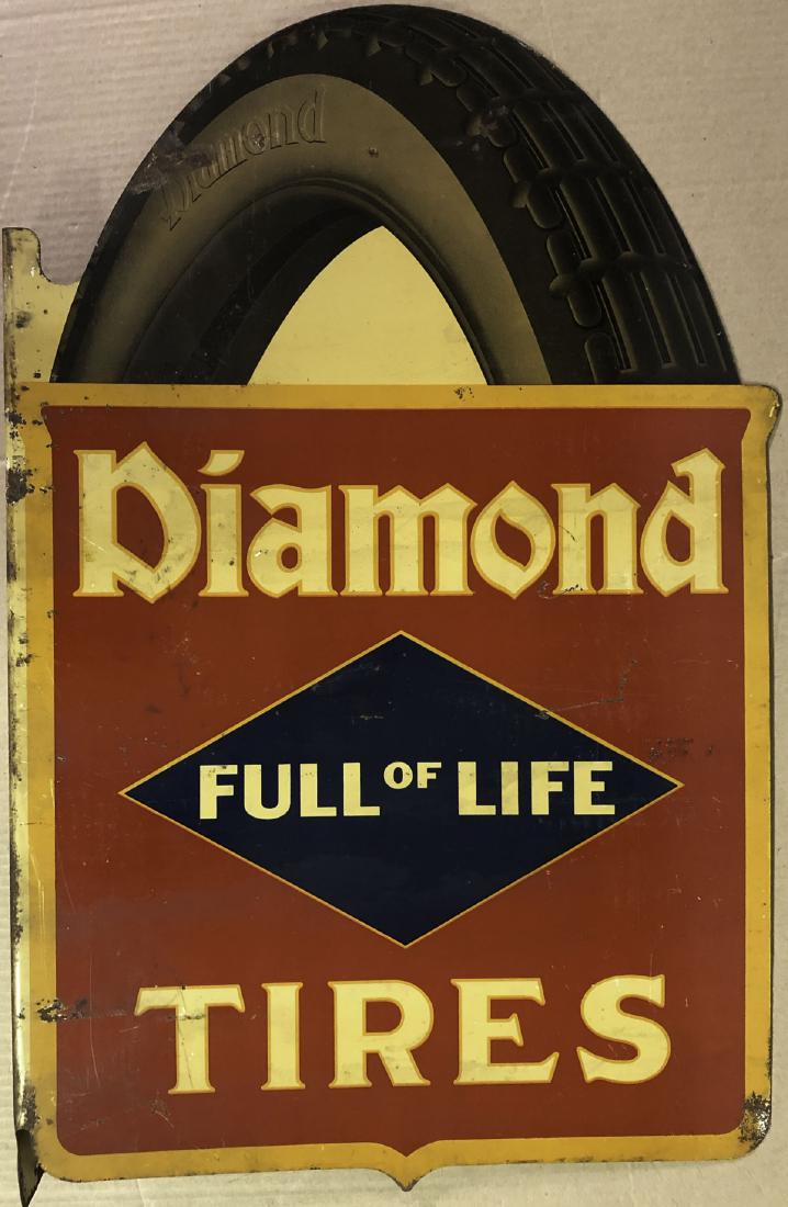 Diamond Tire tin litho flange sign (1 of 2)