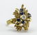 Ladies 14K Diamond & Blue Topaz Cocktail Ring