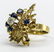 Ladies 14K Diamond & Blue Topaz Cocktail Ring - 2