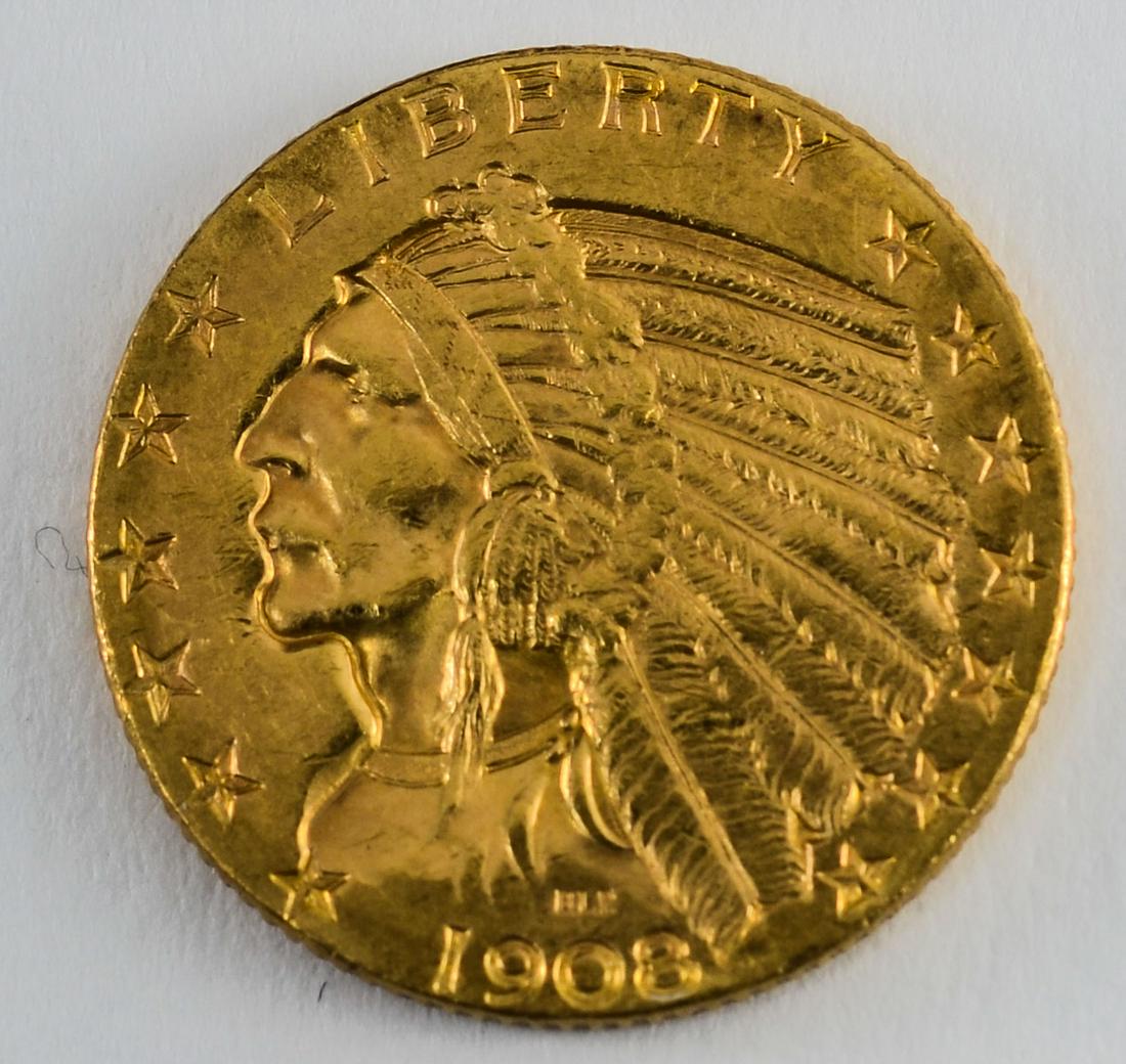 1908 $5 Gold Indian Half Eagle (1 of 2)