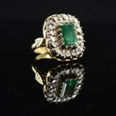 18K Natural Emerald & Diamond Ring