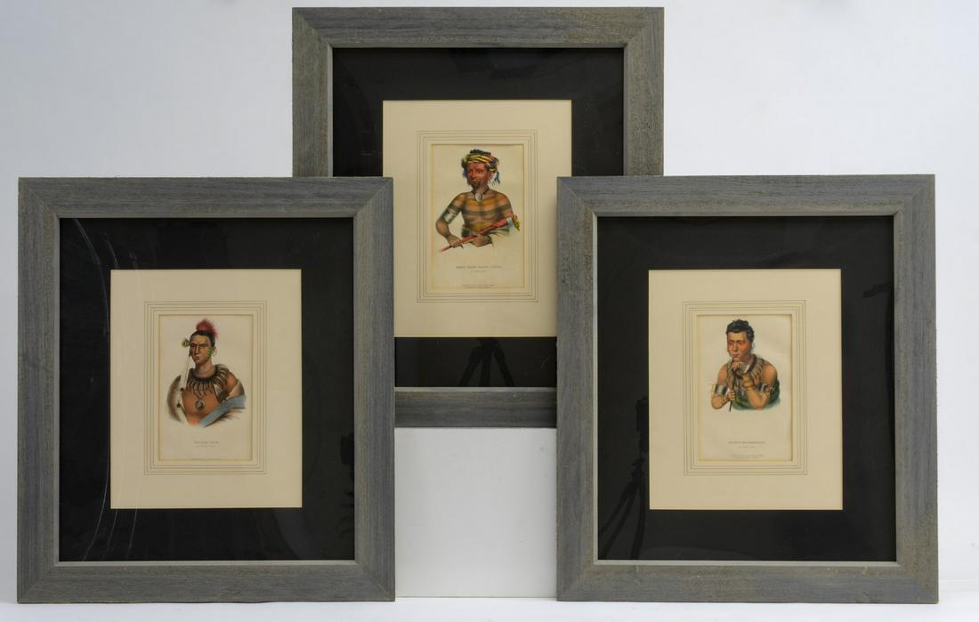 Three John T Bowen American Indian lithos (1 of 9)