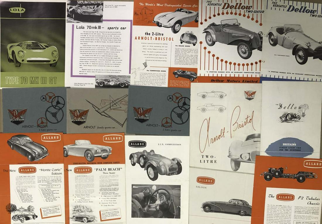 1950s - 1960’s British sports car brochures (1 of 2)