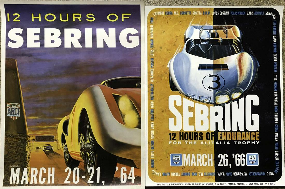 1964 and 1966 Sebring 12 Hour race posters, 17 x 2 (1 of 1)