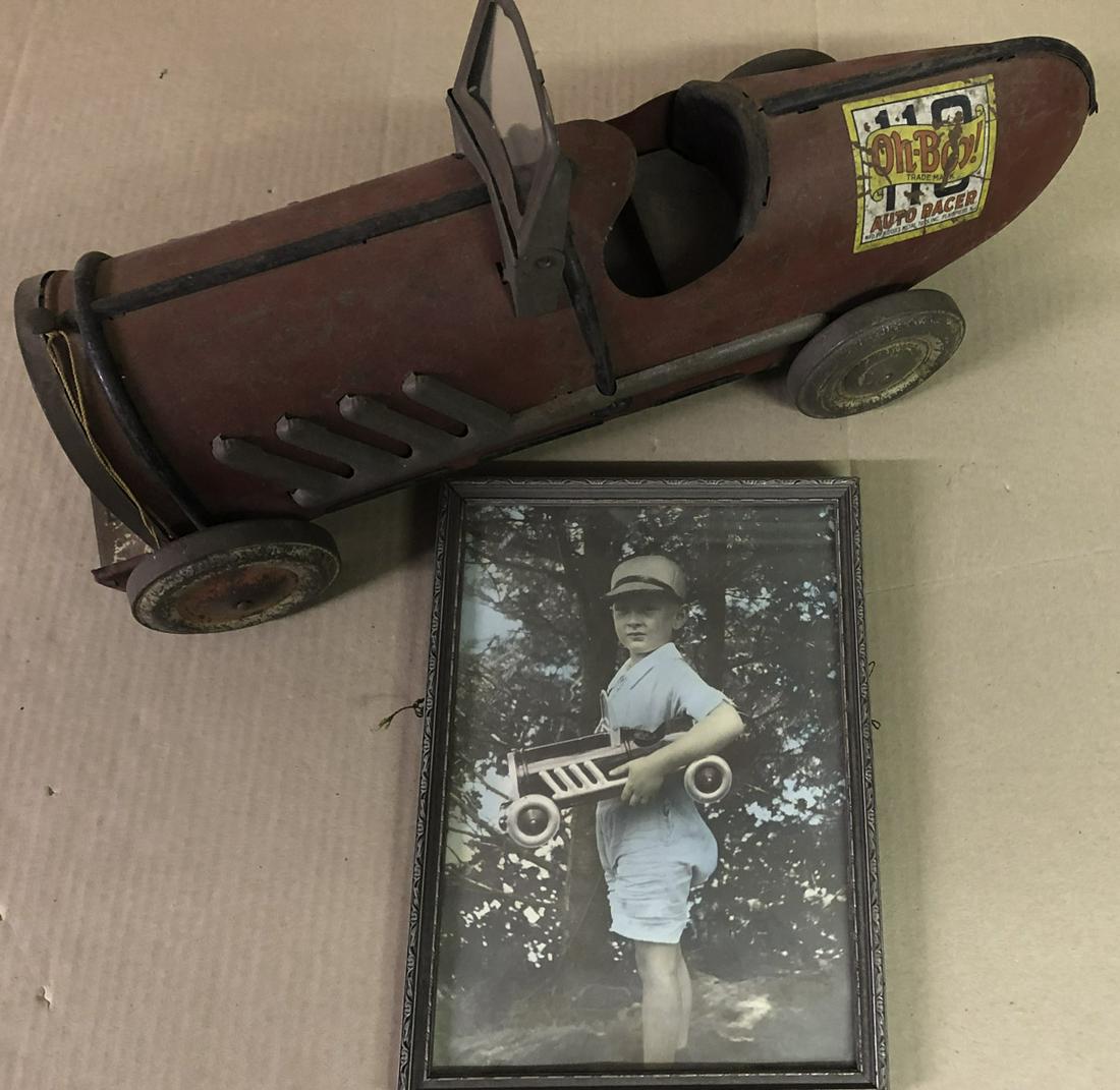 Oh Boy 110 red racer toy, original paint and graph (1 of 3)