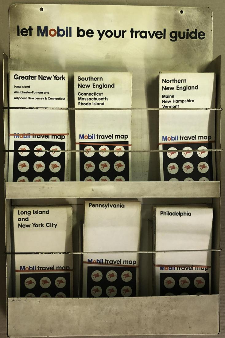 1950’s era Mobil dealer map display rack, 24 x 15. (1 of 1)