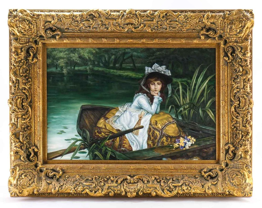 Oil on canvas: Woman in Boat (1 of 5)