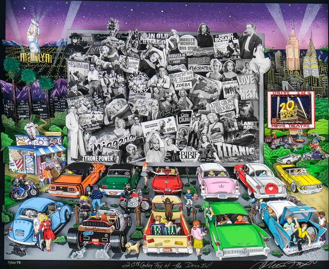 Charles Fazzino: 20th Century Fox at the Drive in! (1 of 5)
