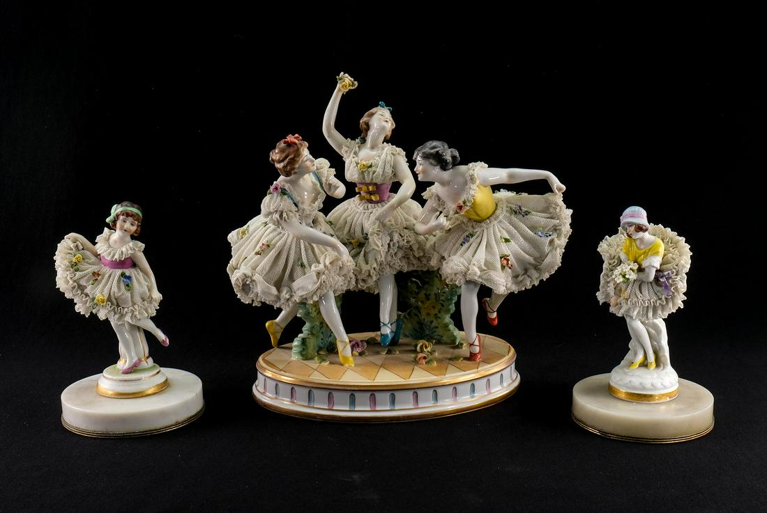 Three Dresden Porcelain Figurines (1 of 6)