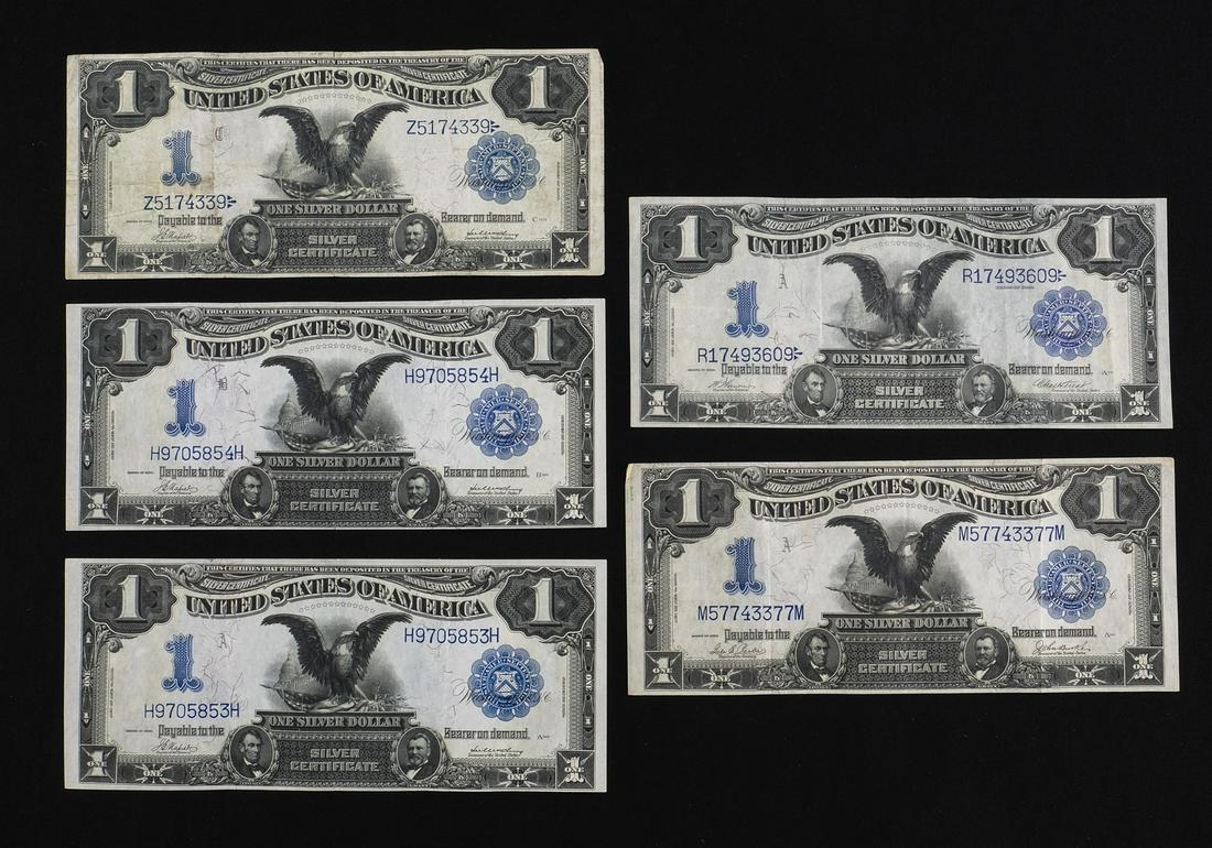 Five $1 Black Eagle Silver Certificates (1 of 4)
