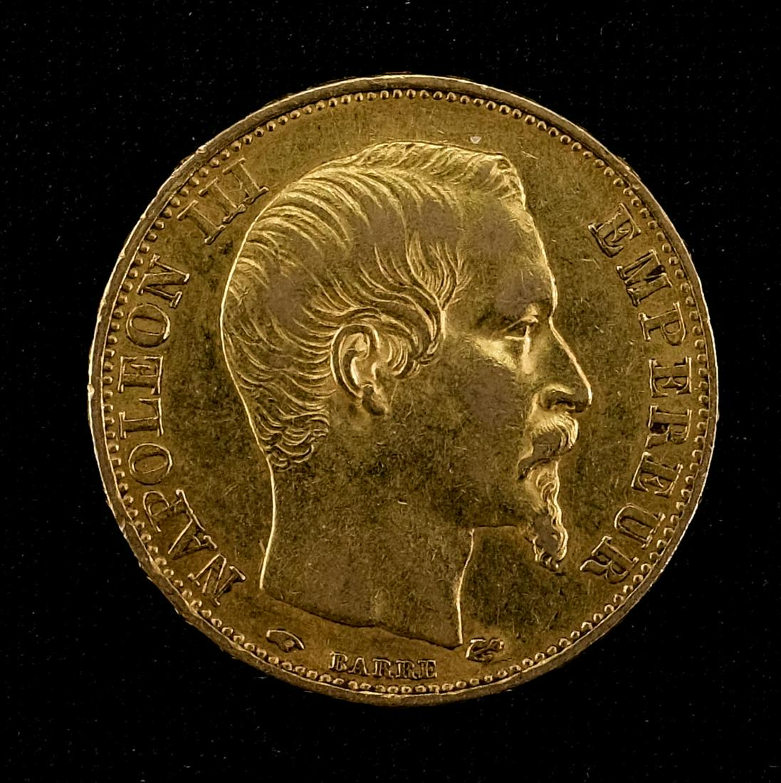 1858 A Napoleon III French Gold Coin (1 of 4)
