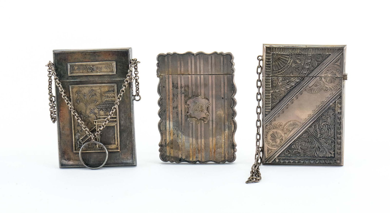 Three Antique Silver Calling Card Cases (1 of 6)