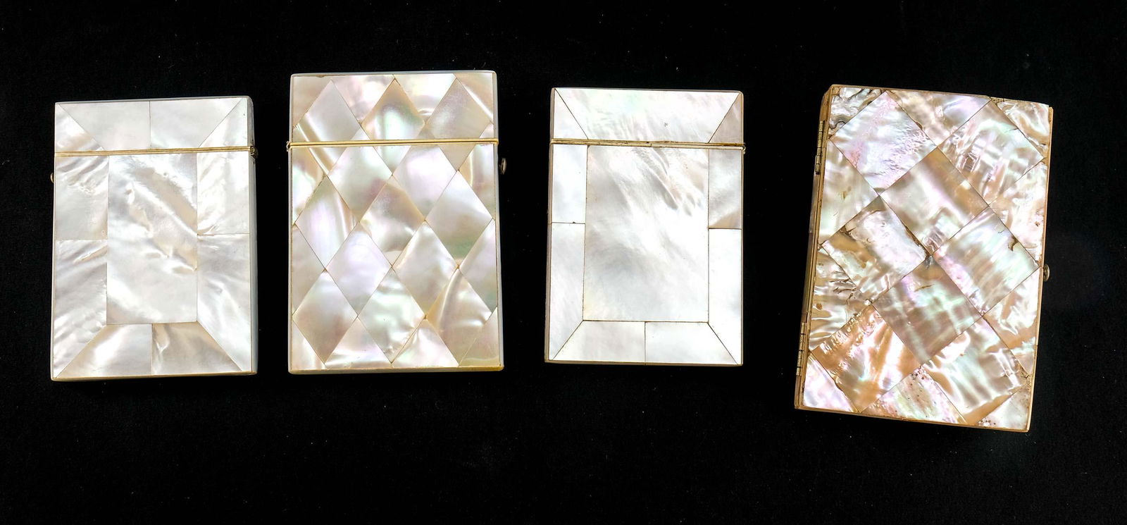 Four Antique Mother of Pearl Calling Card cases (1 of 4)