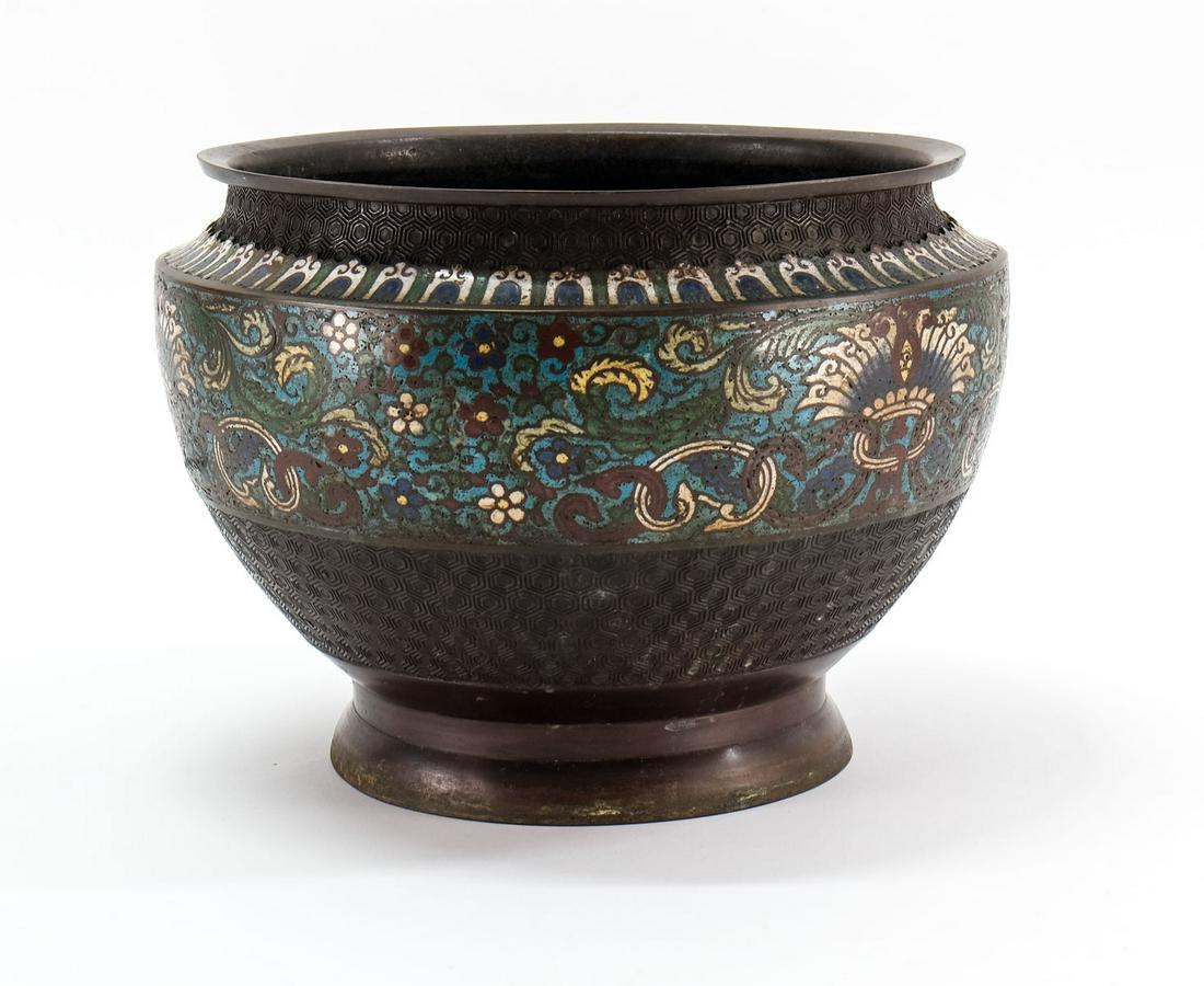 Chinese Bronze Cloisonne Jardiniere (1 of 8)