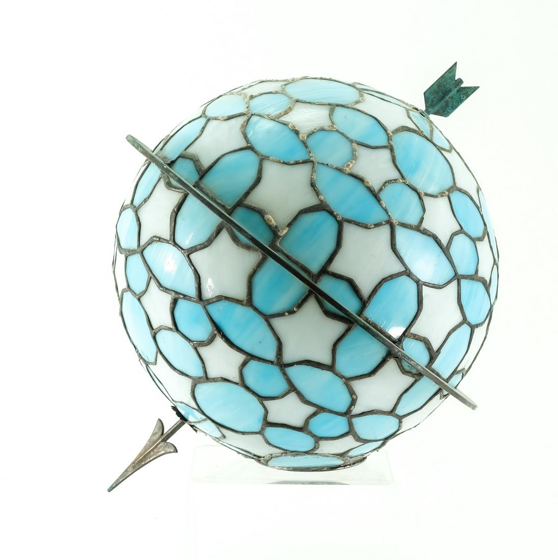 Leaded Glass Architectural Lamp Globe (1 of 4)