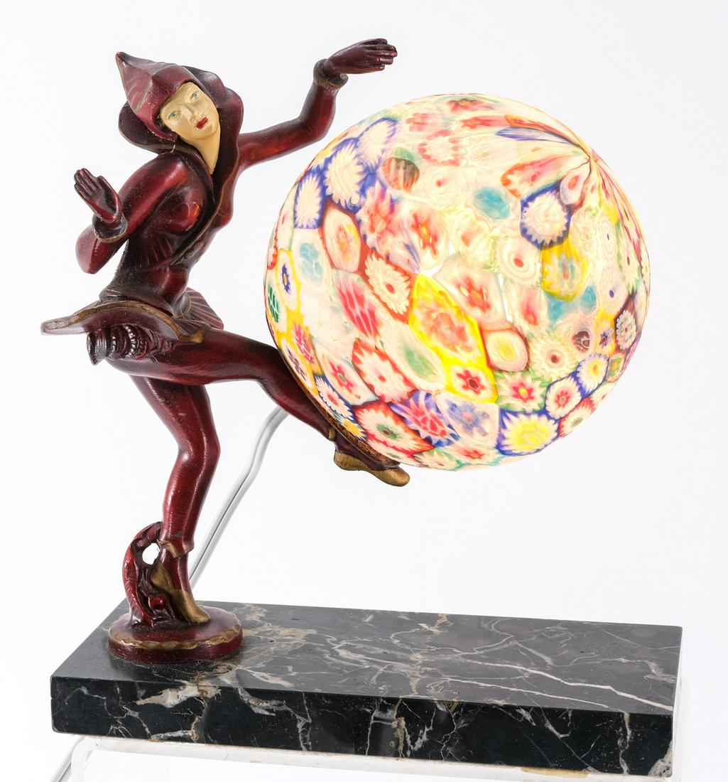 Art Deco Pixie Lamp w/ Millefiori Ball Shade (1 of 6)