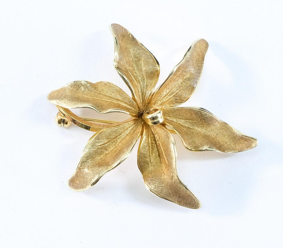 Tiffany & Co. 14K Floral Pin (1 of 3)