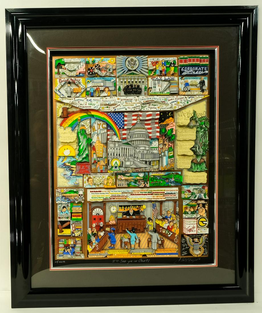 Charles Fazzino "I'll See You In Court" (1 of 5)