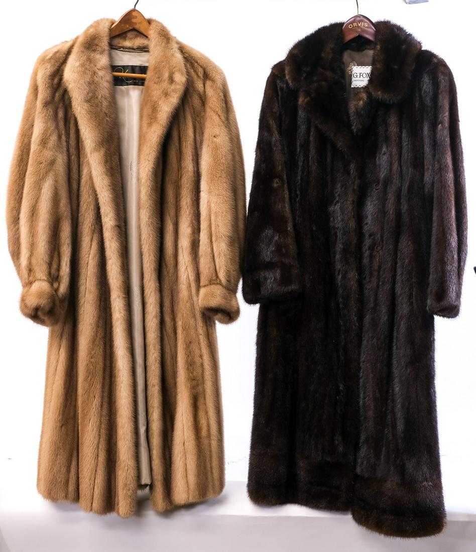 2 Full Length Mink Fur Coats