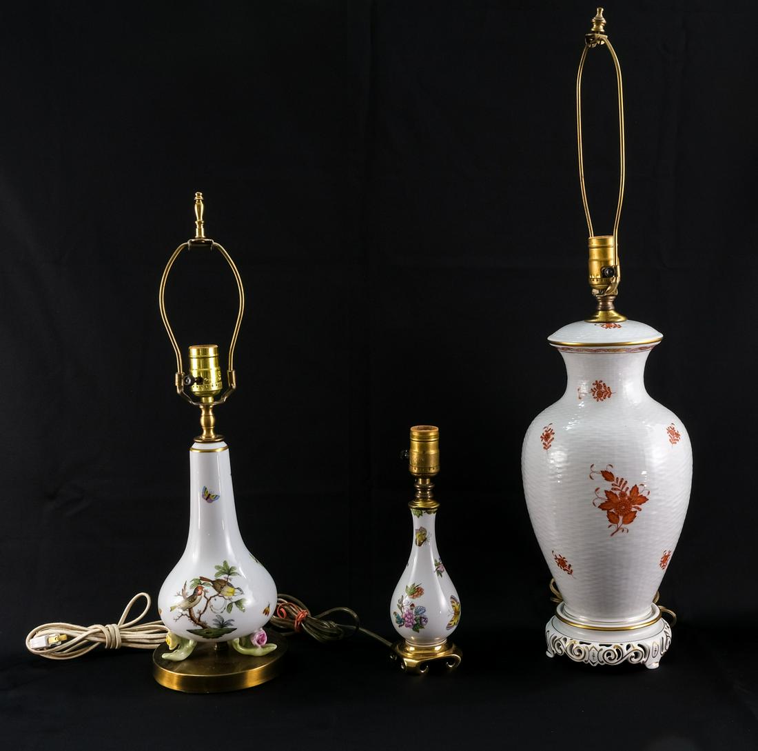 Three Herend Porcelain Lamps (1 of 6)